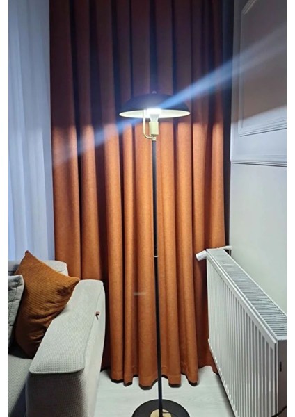 Lambader Siyah-Sarı Metal Gövde Modern Tasarım Ayarlanabilir Başlık Yerden Aydınlatma Lüx Lambader
