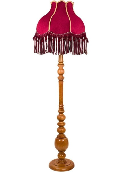 Bordo Kadife Klasik Lambader Kumaş Kaplama Ahşap Ayak Vintage LM01201