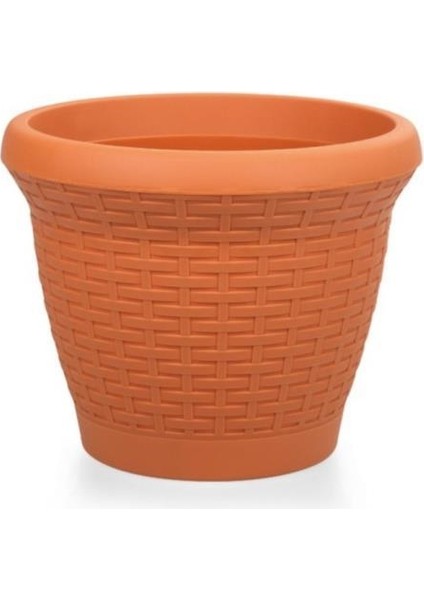SO-HS03 Plastik Hasır Desenli Dekoratif Saksı 10 Litre No 3