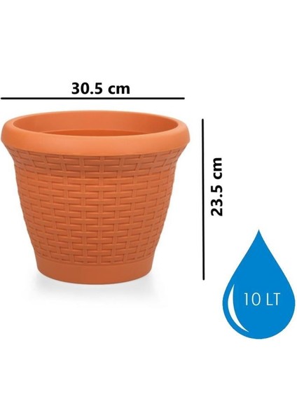 SO-HS03 Plastik Hasır Desenli Dekoratif Saksı 10 Litre No 3 fırsatları