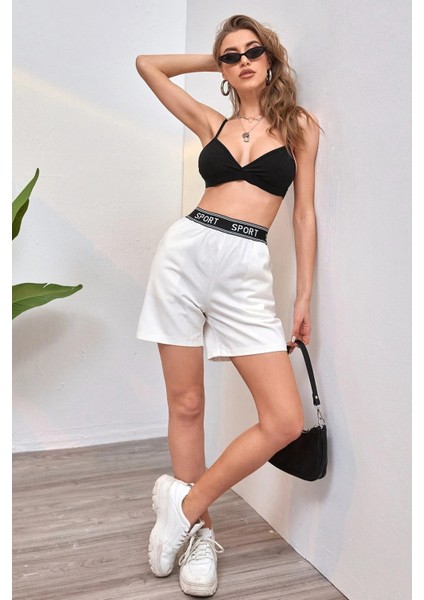 Kadın Siyah Kapsız Sırtı Açık Crop Top Bluz