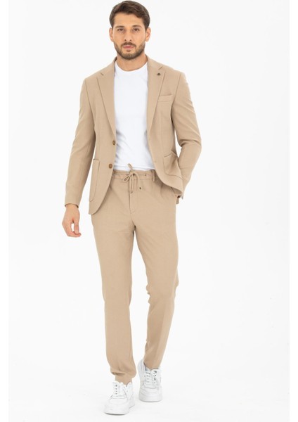 Spor Ipli Erkek Takım Elbise Slim Fit Yazlık Full Likralı