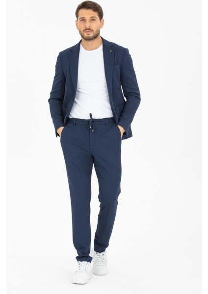 Spor Erkek Takım Elbise İpli Slim Fit ( Full Likralı )