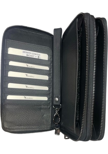 Karali Deri Portföy Cüzdan Siyah BC427-1 fiyatları