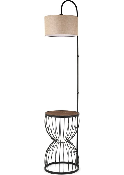 Venezia Sehpa Lambader Siyah Ceviz Ahşap Hasır Şapka fiyatları