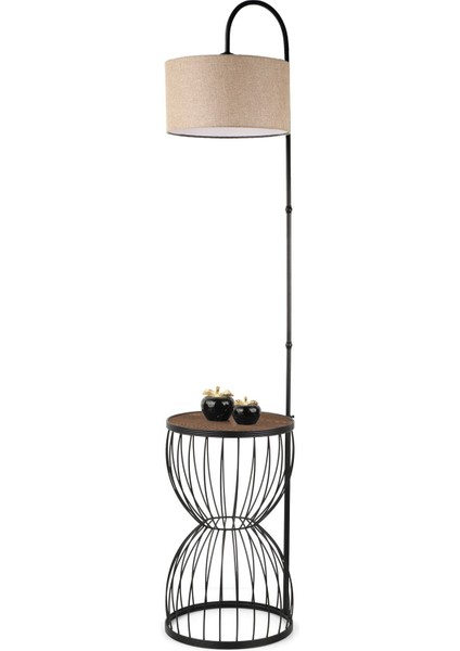 Venezia Sehpa Lambader Siyah Ceviz Ahşap Hasır Şapka modelleri