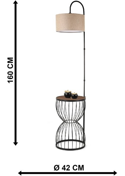 Venezia Sehpa Lambader Siyah Ceviz Ahşap Hasır Şapka indirimleri