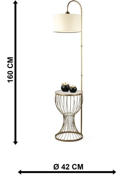 Aldora Sehpa Lambader Eskitme Mermer Ahşap Krem Şapka indirimleri