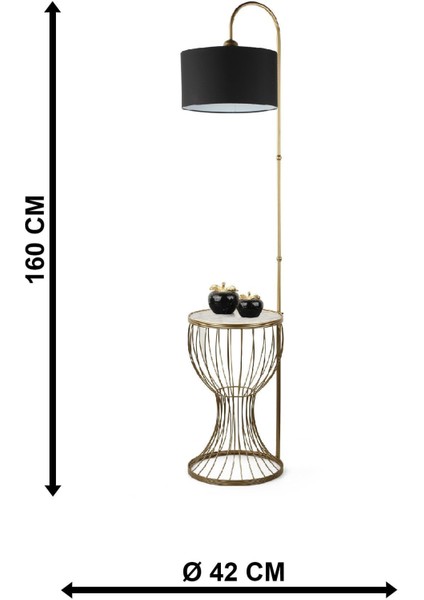 Aldora Sehpa Lambader Eskitme Mermer Ahşap Siyah Şapka indirimleri
