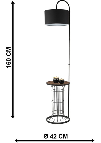 Cemre Sehpa Lambader Siyah Ceviz Ahşap Siyah Şapka indirimleri