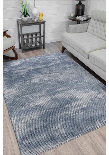 Elmina Mavi Halı Modern Dokuma Halı Yumuşak Oturma Odası Salon Çocuk Odası Mutfak Halısı QP047