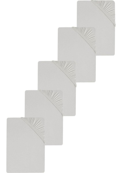 5 Adet Battal Boy Düz Pamuklu Çift Kişilik 200 x 200 cm Lastikli Penye Çarşaf