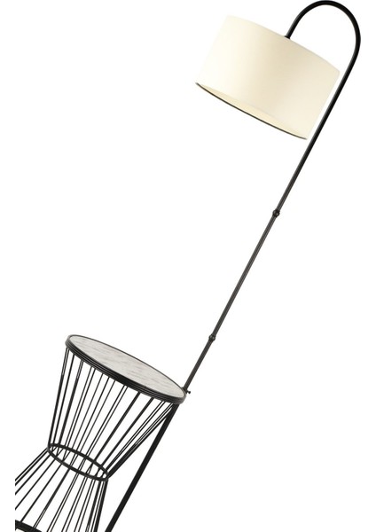 Aytuğ Sehpa Lambader Siyah Mermer Ahşap Krem Şapka fırsatları