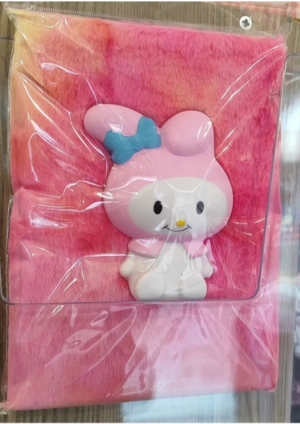 A5 Boyutunda Kuromi My Melody Sukuşi Kabartmalı Peluş Çizgili Çok Amaçlı Defter