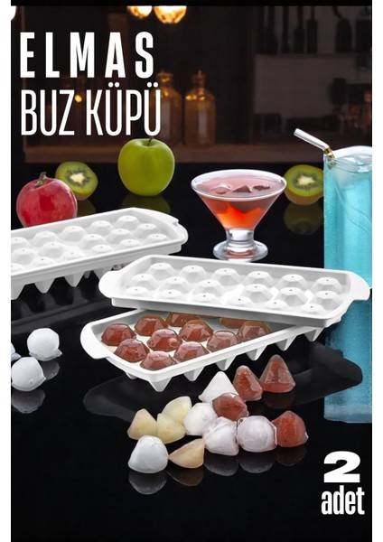 Buz Kalıbı Elmas Içecek Buz Kalıbı - Mutfak Buz Kalıbı Kolay Çıkarılır Buz Kalıbı 2 Adet 721629 fiyatları