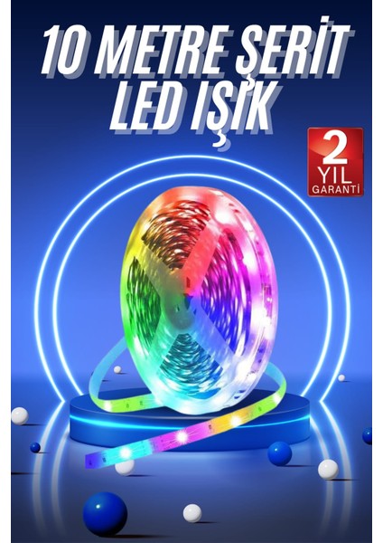 Rgb Neon Şerit LED Lamba 10 Metre Iç Mekan Tasarımına Uygun