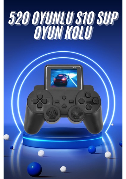 2.4 Inç Ekran 520 Oyunlu Retro Temalı Kablosuz Oyun Kolu El Atarisi
