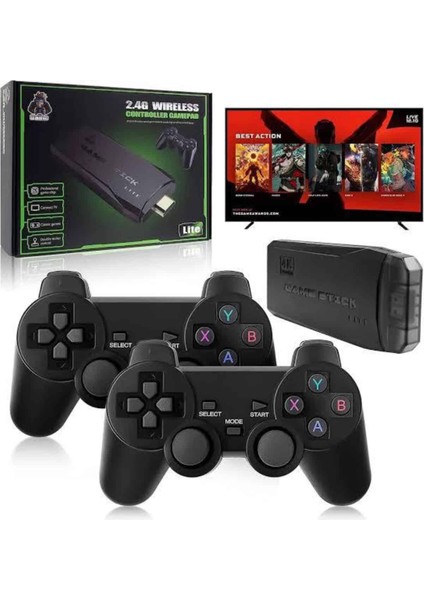 Teknorod Çift Kollu 2.4g Kablosuz Retro 4K Game Stick 3500 Oyun Atari Hd Görüntü Kalitesi