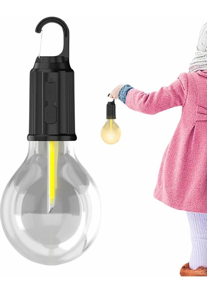 Şarjlı Aydınlatma Ampul Tasarımlı Ambians Işık Askılı Kamp Lambası