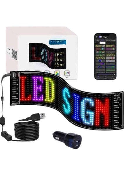 LED Matrix Panel Rgb Ekran Kumandalı 16X64 Araç Camına Uygun