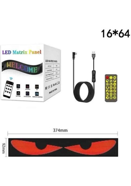 LED Matrix Panel Rgb Ekran Kumandalı 16X64 Araç Camına Uygun