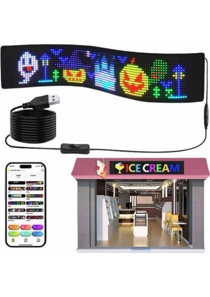 LED Matrix Panel Rgb Ekran Kumandalı 16X64 Araç Camına Uygun