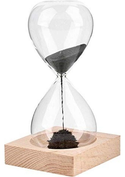 Manyetik Kum Saati Ahşap Tabanlı Manyetik Dekoratif Kum Saati Ofis Hediye