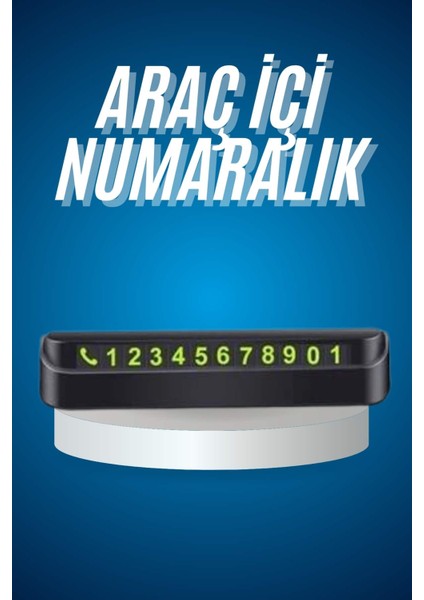 Araç Içi Numaratör Numaralık Oto Cam Kartı Fosforlu Numaratör
