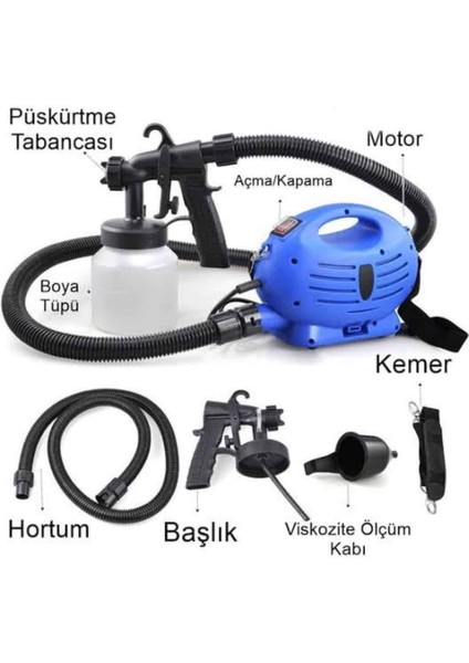 Boya Tabancası Paint Zoom Yeni Nesil Çok Fonksiyonlu Püskürtücü Elektrikli Sprey Tabanca Seti modelleri