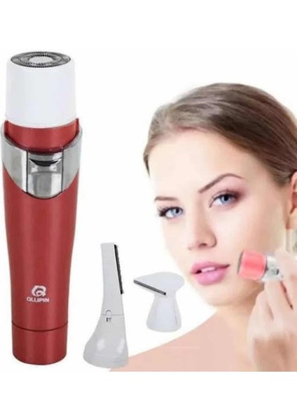 Teknorod 3 Başlıklı Yüz Kaş Epilasyon Aleti Değiştirilebilir Başlık Hassas Ciltlere Uygun