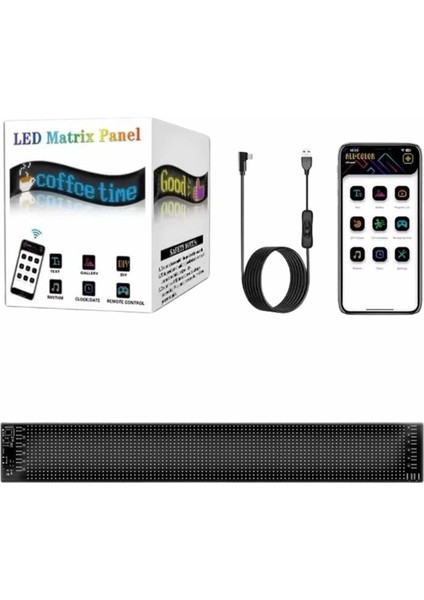 LED Ekran Matrix Panel Dijital Araba Yazısı Rgb 16X64
