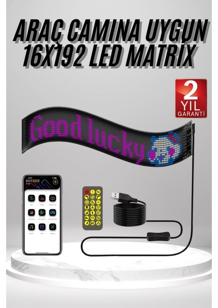 Matrix LED 16X192 Dijital Ekran Kumandalı LED Ekran Yazı