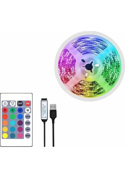 10M Şerit LED Iç Mekan Renkli Rgb Şerit LED Kumandalı