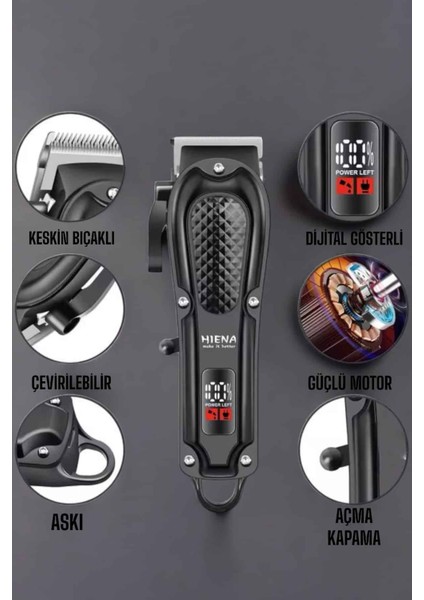 Teknorod Suya Dayanıklı Tıraş Makinesi Keskin Bıçaklı Dijital Göstergeli Şarjlı