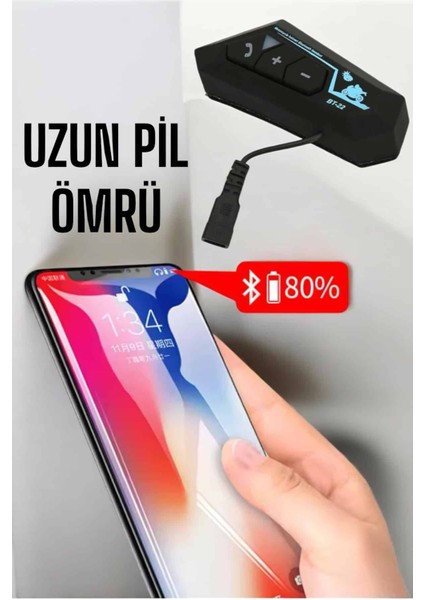 Teknorod Interkom Intercom Kask Kulaklık BT22 Bluetooth Motosiklet Kulaklık 5.0 Bluetooth