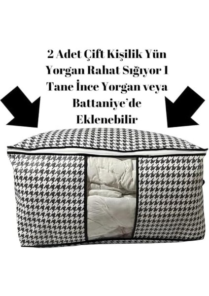 5 Adet Mega Boy Pencereli Hurç Seti 64 x 46 x 34 Büyük Boy Yorgan Hurcu Battaniye Yastık Baza Altı Dolap Üstü Çeyiz Bohçası Düzenleyeci Organizer fiyatları