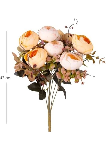 Menashop Metrashop Yapay Çiçek Şakayık Demet 9 Dal Somon-Pembe 42 Cm.