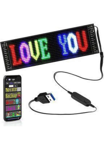 LED Ekran Matrix Panel En Büyük Boy 16X96 Araba Yazısı 19.2X89.8 cm