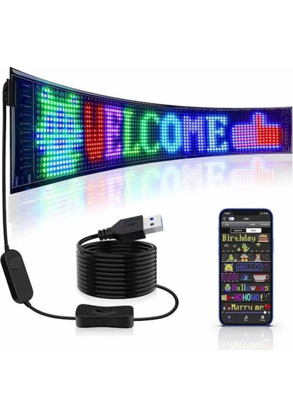 LED Ekran Matrix Panel En Büyük Boy 16X96 Araba Yazısı 19.2X89.8 cm