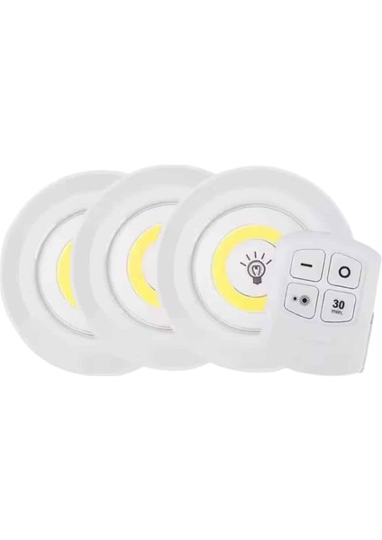 Teknorod LED Lamba 3'lü Uzaktan Kumandalı Yapışkanlı