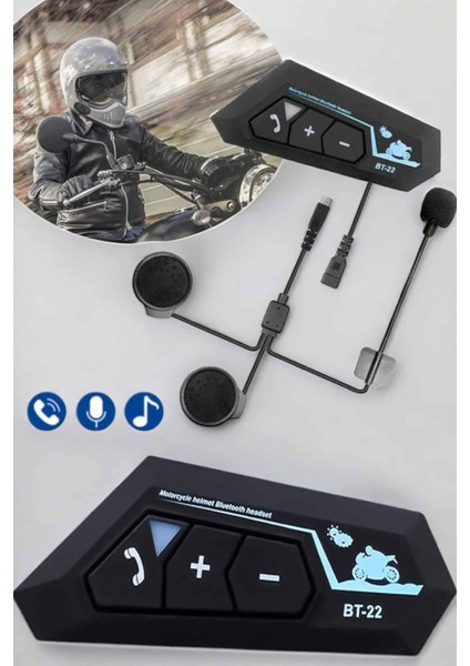 Teknorod Kask Kulaklık Bluetooth Motosiklet Kulaklık Intercom Su Geçirmez