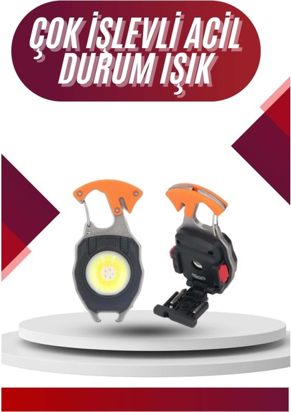 7 Modlu Mini LED Lamba Anahtarlık USB Şarjlı Kamp Için Taşınabilir