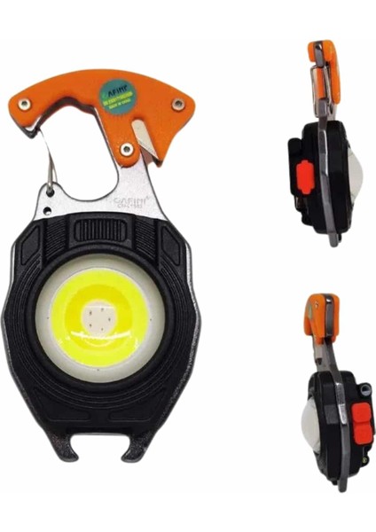 7 Modlu Mini LED Lamba Anahtarlık USB Şarjlı Kamp Için Taşınabilir modelleri
