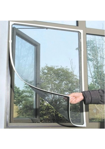 Pencere Cam Sineklik-Beyaz ( 125 cm x 75 Cm)+4m Bant