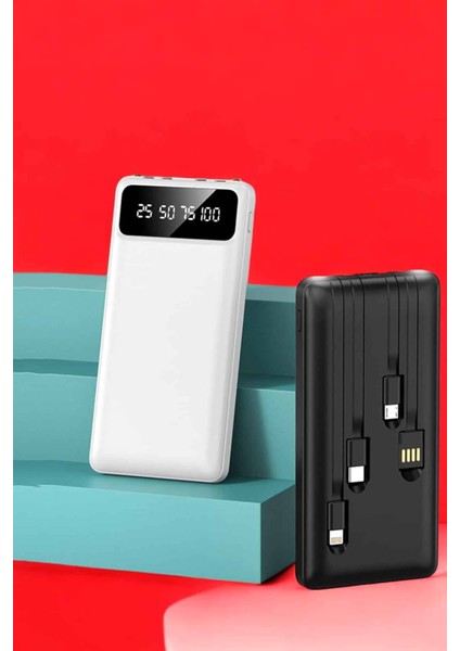 Teknorod Powerbank 20.000 Mah LCD Ekran USB Lightning Type-C Uyumlu Ios ve Android