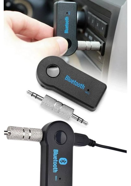 Tüm Cihazlara Uyumlu Bluetooth Aux Araç Kiti Siyah