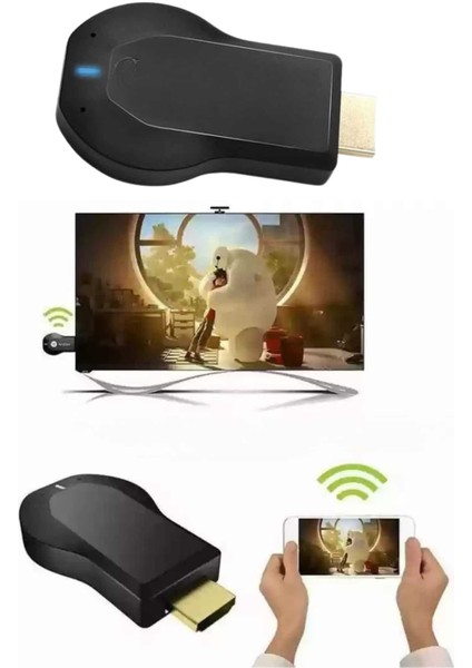 Kablosuz HDMI Wifi Görüntü Aktarıcı Tüm Cihazlara Uyumlu