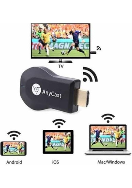 Kablosuz HDMI Wifi Görüntü Aktarıcı Tüm Cihazlara Uyumlu