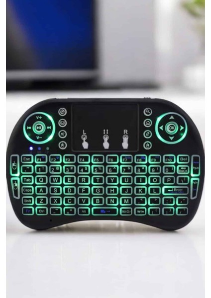 Teknorod Tv Uyumlu Mini Klavye Q Klavye Işıklı Tüm Cihazlara Uyumlu