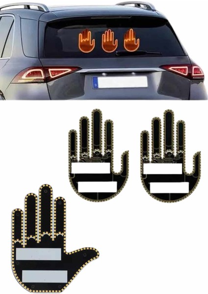 Kumandalı El LED Araba Içi 4 Farklı Mod El Orta Parmak LED
